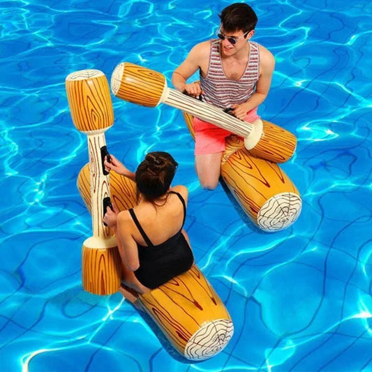 4 Pcs Inflatable Pool Floats, Pool Rafts Row Toys for 2 Players Adults Children Summer Pool Party Floating Toys for Kids